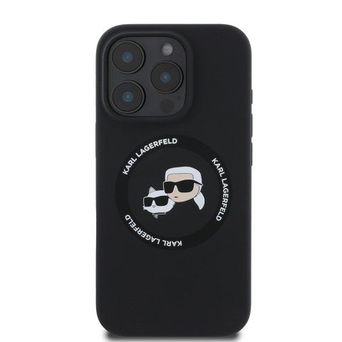 Karl Lagerfeld KLHMP16LSKCHTCK iPhone 16 Pro 6.3" czarny/black hardcase Silicone Karl&Choupette Heads MagSafe