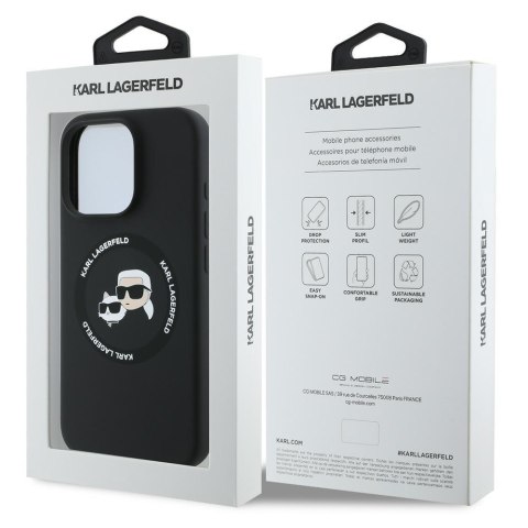 Karl Lagerfeld KLHMP16LSKCHTCK iPhone 16 Pro 6.3" czarny/black hardcase Silicone Karl&Choupette Heads MagSafe