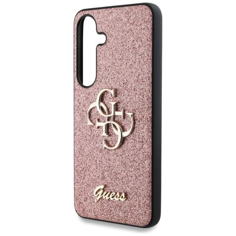 Etui Guess Fixed Glitter Big 4G Metal Logo do Samsung Galaxy S25 Plus różowy