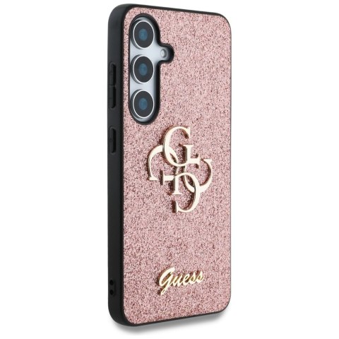 Etui Guess Fixed Glitter Big 4G Metal Logo do Samsung Galaxy S25 różowy