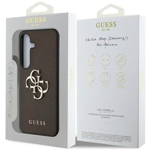 Etui Guess Grained Big 4G Logo Small Classic Logo do Samsung Galaxy S25 Plus brązowy