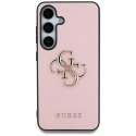 Etui Guess Grained Big 4G Logo Small Classic Logo do Samsung Galaxy S25 Plus różowy