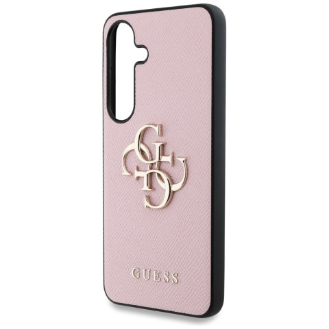 Etui Guess Grained Big 4G Logo Small Classic Logo do Samsung Galaxy S25 Plus różowy