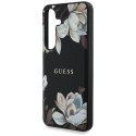 Etui Guess Grained Printed Flower Pattern MagSafe do Samsung Galaxy S25 czarny