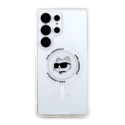Etui Karl Lagerfeld Button Choupette Head Printed Logo MagSafe Samsung Galaxy S25 Ultra biały