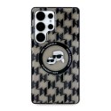 Etui Karl Lagerfeld Button Karl & Choupette Heads On KL Pattern MagSafe Samsung Galaxy S25 Ultra czarny