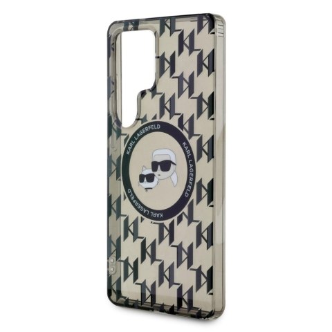 Etui Karl Lagerfeld Button Karl & Choupette Heads On KL Pattern MagSafe Samsung Galaxy S25 Ultra czarny