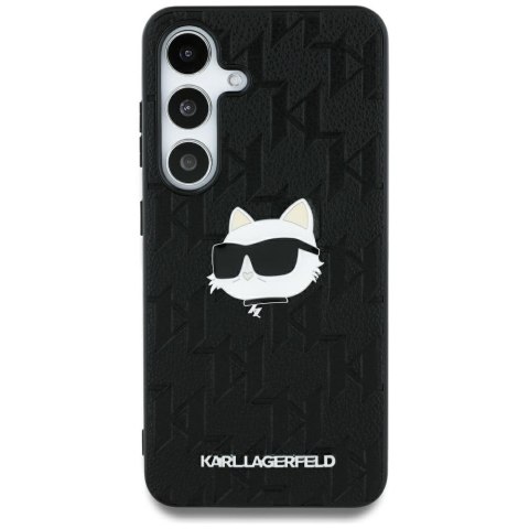 Etui Karl Lagerfeld Leather Monogram Pin Logo Choupette Head Samsung Galaxy S25 Ultra czarny