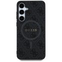 Etui Guess Leather 4G Colored RingClassic Logo MagSafe Samsung Galaxy S25 czarny