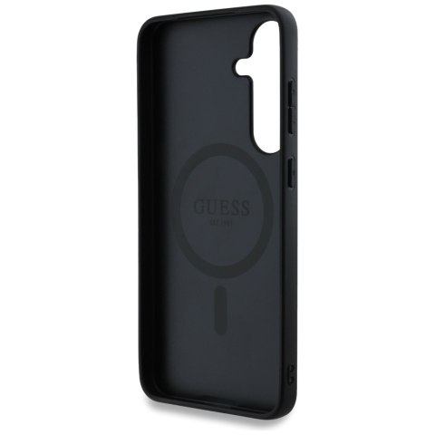 Etui Guess Leather 4G Colored RingClassic Logo MagSafe Samsung Galaxy S25 czarny
