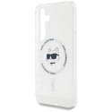 Etui Karl Lagerfeld Button Choupette Head Printed Logo MagSafe Samsung Galaxy S25 Plus biały