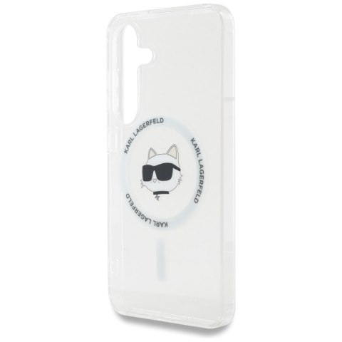 Etui Karl Lagerfeld Button Choupette Head Printed Logo MagSafe Samsung Galaxy S25 Plus biały