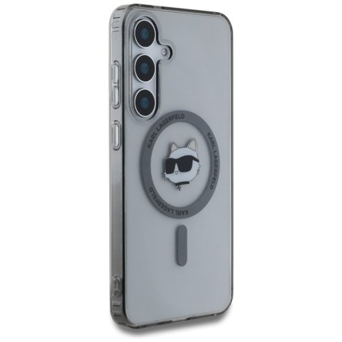 Etui Karl Lagerfeld Button Choupette Head Printed Logo MagSafe Samsung Galaxy S25 Plus czarny