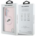 Etui Karl Lagerfeld Silicone Double Heads And Circle MagSafe Samsung Galaxy S25 Plus różowy