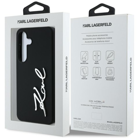 Etui Karl Lagerfeld Silicone Metal Signature Logo Samsung Galaxy S25 czarny