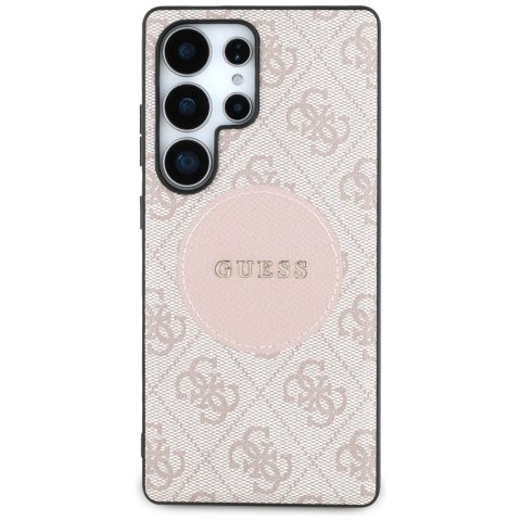 Etui Guess 4G Round Patch Classic Logo MagSafe do Samsung Galaxy S25 Ultra różowy