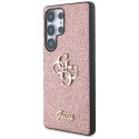Etui Guess Fixed Glitter Big 4G Metal Logo do Samsung Galaxy S25 Ultra różowy