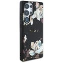 Etui Guess Grained Printed Flower Pattern MagSafe do Samsung Galaxy S25 Ultra czarny