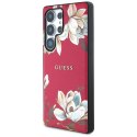 Etui Guess Grained Printed Flower Pattern MagSafe do Samsung Galaxy S25 Ultra fuksja