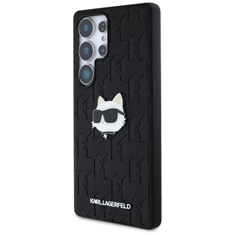 Etui Karl Lagerfeld Leather Monogram Pin Logo Choupette Head Samsung Galaxy S25 Ultra czarny