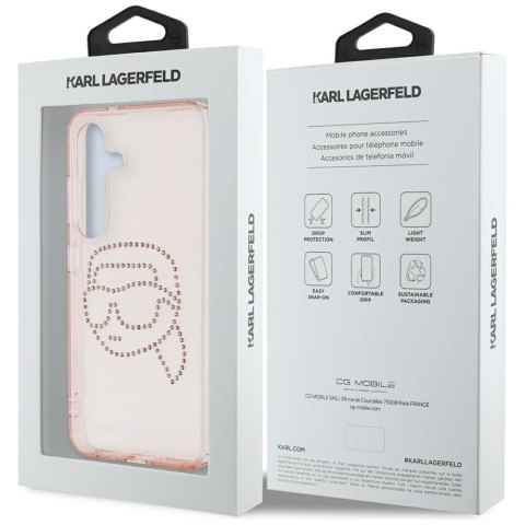 Etui Karl Lagerfeld Rhinestones K. Head Logo Samsung Galaxy S25 różowy