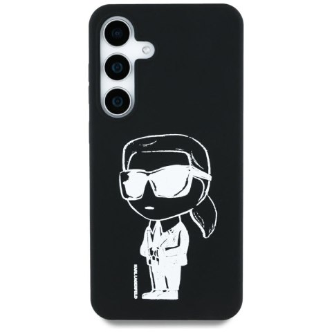 Etui Karl Lagerfeld Silicone Graffiti Ikonik Printed Logo MagSafe Samsung Galaxy S25 czarny