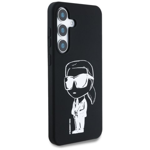 Etui Karl Lagerfeld Silicone Graffiti Ikonik Printed Logo MagSafe Samsung Galaxy S25 czarny