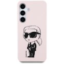 Etui Karl Lagerfeld Silicone Graffiti Ikonik Printed Logo MagSafe Samsung Galaxy S25 różowy