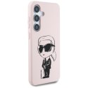 Etui Karl Lagerfeld Silicone Graffiti Ikonik Printed Logo MagSafe Samsung Galaxy S25 różowy
