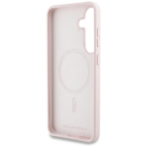 Etui Karl Lagerfeld Silicone Graffiti Ikonik Printed Logo MagSafe Samsung Galaxy S25 różowy
