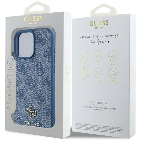 Etui Guess HC PU 4G Small 4G and Classic do iPhone 16 Pro Max MagSafe niebieski
