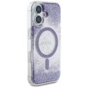 Etui Guess HC Resin Bottom Glitter do iPhone 16 MagSafe fioletowy
