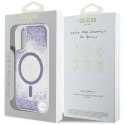 Etui Guess HC Resin Bottom Glitter do iPhone 16 MagSafe fioletowy