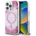Etui Guess HC Resin Bottom Glitter do iPhone 16 Pro Max MagSafe różowy