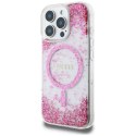 Etui Guess HC Resin Bottom Glitter do iPhone 16 Pro Max MagSafe różowy