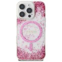 Etui Guess HC Resin Bottom Glitter do iPhone 16 Pro Max MagSafe różowy