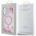Etui Guess HC Resin Bottom Glitter do iPhone 16 Pro Max MagSafe różowy