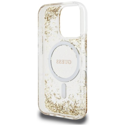 Etui Guess HC Resin Bottom Glitter do iPhone 16 Pro Max MagSafe złoty