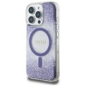 Etui Guess HC Resin Bottom Glitter do iPhone 16 Pro MagSafe fioletowy