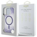 Etui Guess HC Resin Bottom Glitter do iPhone 16 Pro MagSafe fioletowy