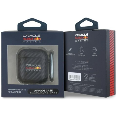 Etui Red Bull PU Carbon Logo do AirPods 1/2 czarny
