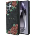 Etui Guess Leather 4G Flowers Print Metal Classic Logo MagSafe Samsung Galaxy S25 Ultra czarny