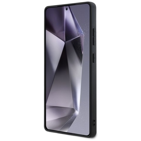 Etui Guess Leather 4G Flowers Print Metal Classic Logo MagSafe Samsung Galaxy S25 Ultra różowy