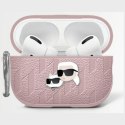Etui Karl Lagerfeld Monogram Karl & Choupette Head do AirPods 4 różowy