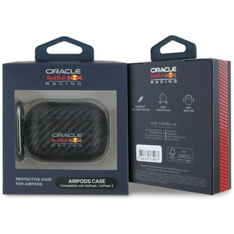 Etui Red Bull PU Carbon Logo do AirPods Pro 2 czarny