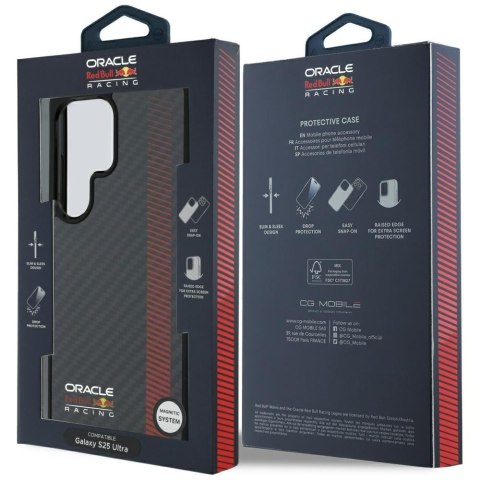 Etui Red Bull Real Carbon Fiber Powerbar MagSafe do Samsung Galaxy S25 Ultra czarny