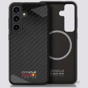 Etui Red Bull Real Carbon Fiber Shiny Logo MagSafe do Samsung Galaxy S25 czarny