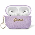 Etui Guess Metallic Script Charm do AirPods 4 fioletowy