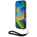 Etui Guess HC IML Leopard Triangle Cord Strap do iPhone 16 MagSafe czarny