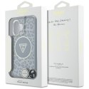 Etui Guess HC IML Leopard Triangle Cord Strap do iPhone 16 MagSafe czarny